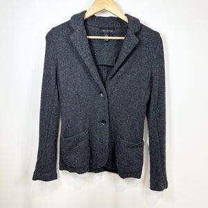 McDuff Sweater Women’s Small Gray Wool Cashmere Blend Cardigan Office Classic